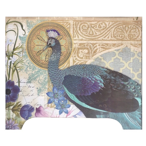 Peacock Jewelry Dresser Organizer Box with Mirror - Picture 6 of 7